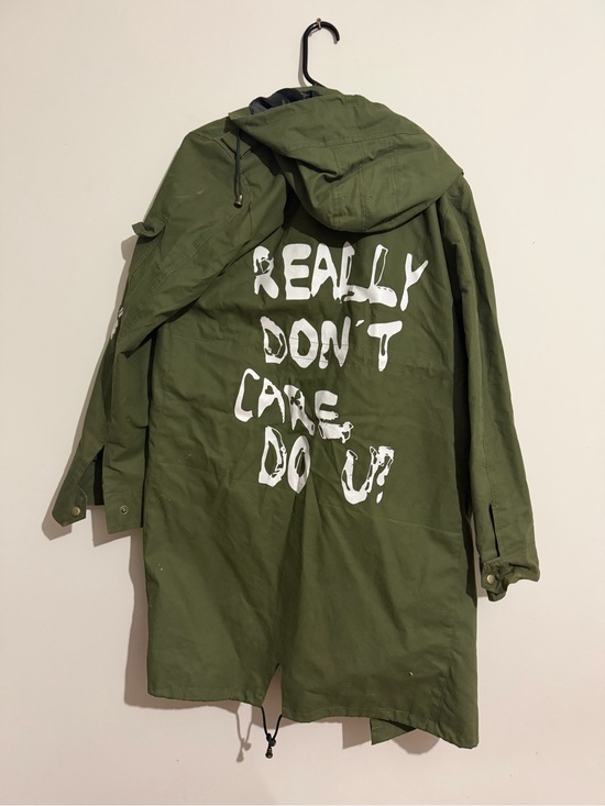 Jackets & Blazers - Olive Green Military-Style Parka Jacket